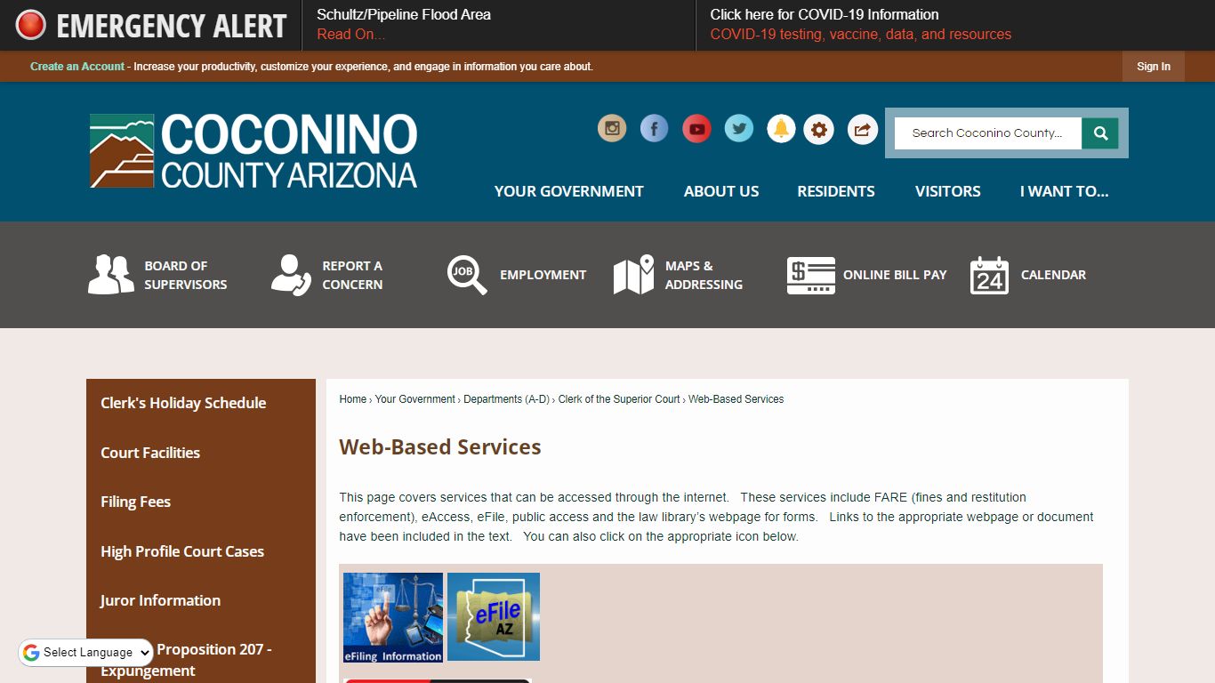 Web-Based Services | Coconino